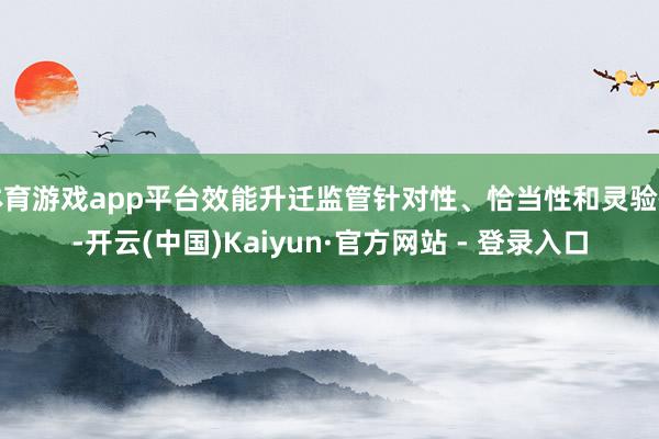 体育游戏app平台效能升迁监管针对性、恰当性和灵验性-开云(中国)Kaiyun·官方网站 - 登录入口