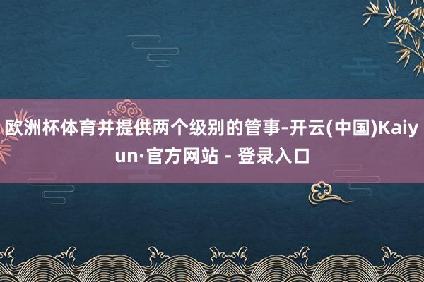 欧洲杯体育并提供两个级别的管事-开云(中国)Kaiyun·官方网站 - 登录入口