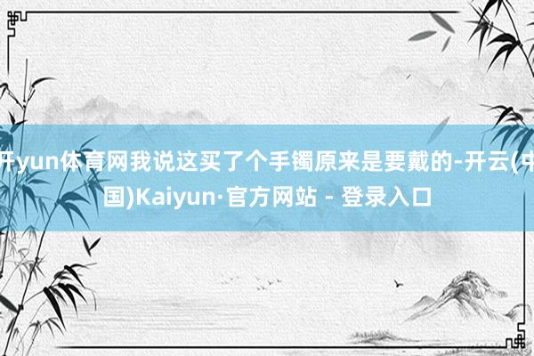 开yun体育网我说这买了个手镯原来是要戴的-开云(中国)Kaiyun·官方网站 - 登录入口