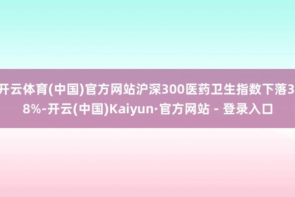 开云体育(中国)官方网站沪深300医药卫生指数下落3.8%-开云(中国)Kaiyun·官方网站 - 登录入口